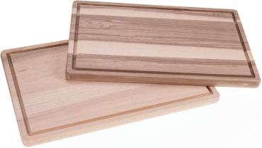 Holz Schneidebrett - Kern Esche mit Saftrille - 40 x 25 x 2 cm roh FSC®